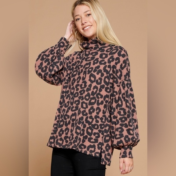 Coco Brown n Black Leopard Top - Picture 3 of 5